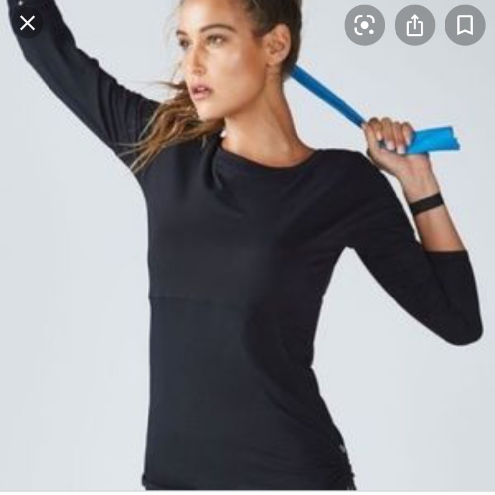 NWT Fabletics Black Cashel Cinchel Top  - M